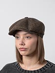 Кепка STETSON арт. 6840514 HATTERAS WOOL HERRINGBONE (коричневый / бежевый)
